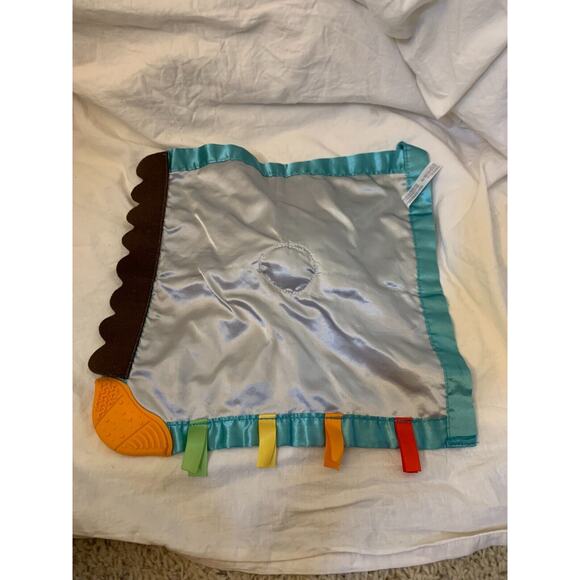 Infantino Patchwork Bunny Rabbit Crinkle Ears Security Teether Lovey Satin Back - Picture 6 of 8